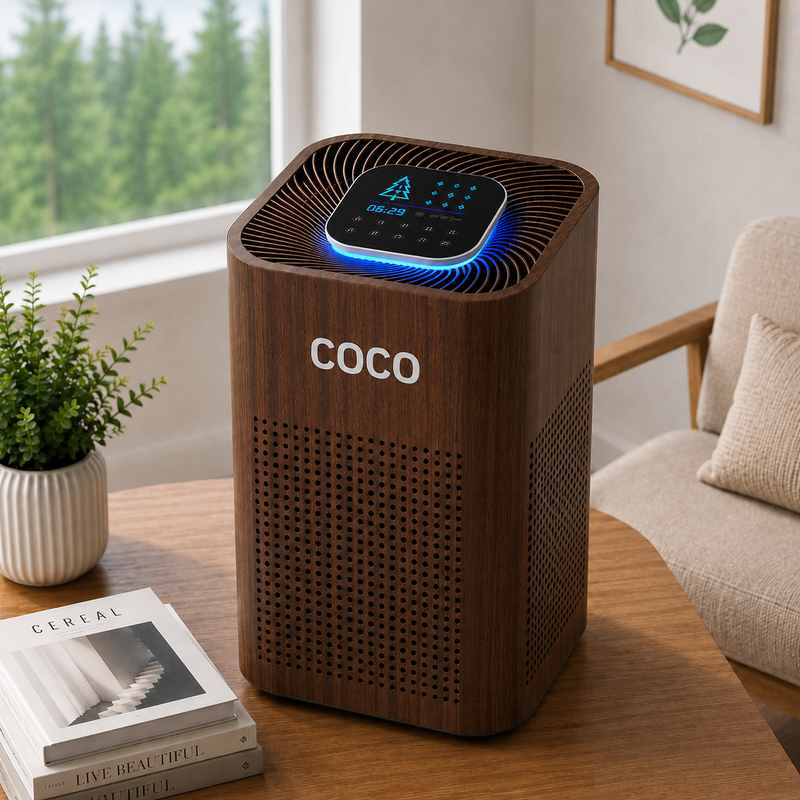 SMART AIR PURIFIER DARK WOOD | Ai HEPA 13++ ( PRE-BOOKING )