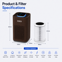 SMART AIR PURIFIER DARK WOOD | Ai+ HEPA 13 ( PRE-ORDER )