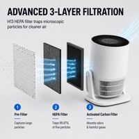 CIRCULAR SMART AIR PURIFIER | 2-IN-1 HEPA 13 ( PRE-ORDER )