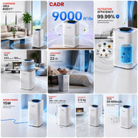 SMART AIR PURIFIER WHITE + 1 EXTRA HEPA 13 FILTER